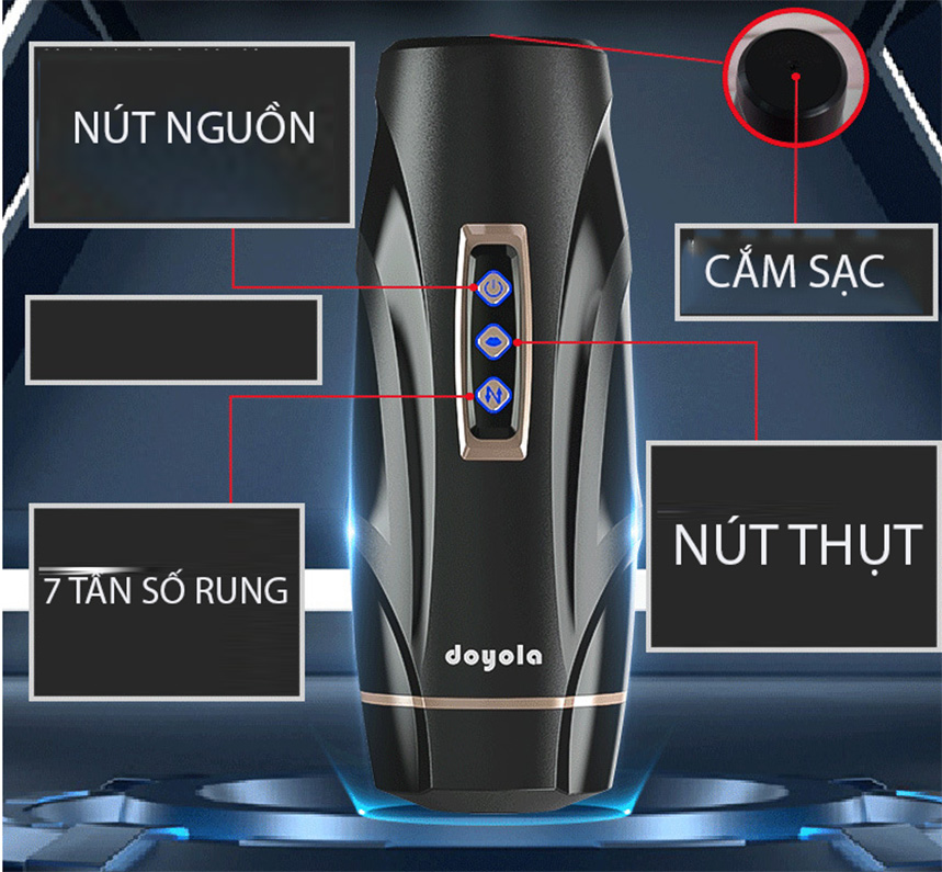 Máy âm đạo giả rung thụt co bóp tỏa nhiệt Doyola cao cấp