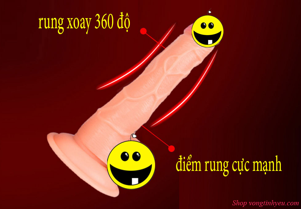 Dương vật giả mini hít tường rung xoay 360 độ, nhập khẩu chính hãng