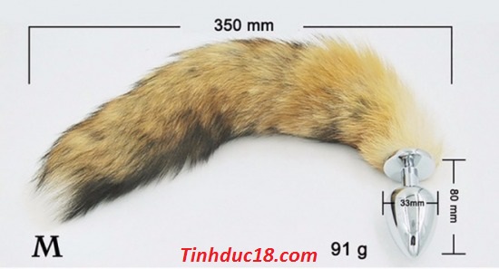 Dụng cụ kích hậu môn inox gắn đuôi chồn massage kích thích nam nữ