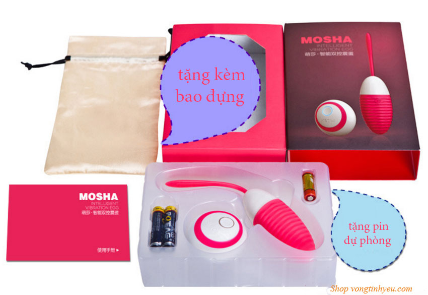 Rung điều khiển từ xa Mosha 10 chế độ silicon cao cấp tông đỏ trắng đẹp