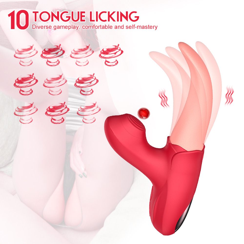 Lưỡi liếm hoa hồng mềm rung bú hút thổi 10 chế độ chống nước