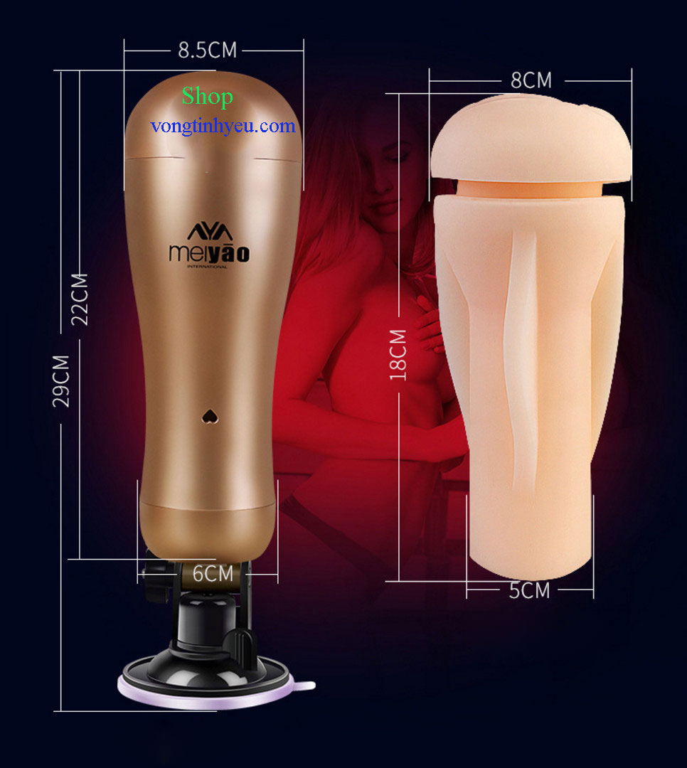 Âm đạo giả cầm tay hít tường Meiyao rung đôi mạnh mẽ thiết kế đẹp