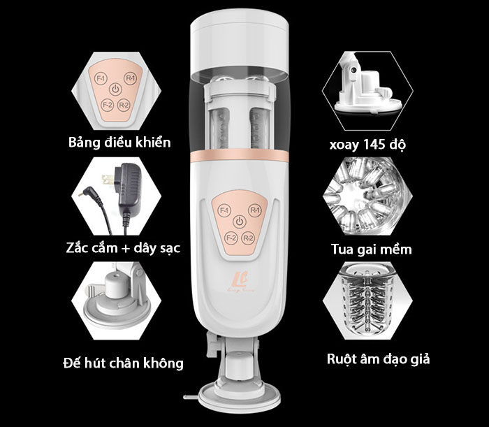 Máy thủ dâm tự động LC Easy AirBag rung thụt xoay cao cấp