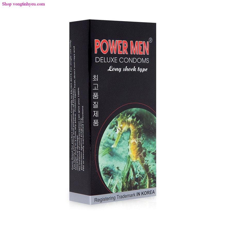 Hộp bao cao su Power Men Cá Ngựa kéo dài thời gian quan hệ 12 cái