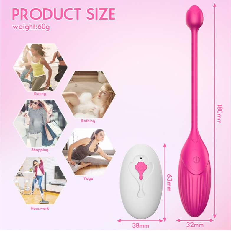 Trứng rung râu hoa hồng không dây điều khiển từ xa