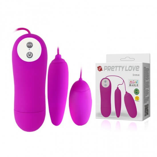 Trứng rung không dây 2 đầu Pretty Love 12 chế độ rung y tế silicone Trứng rung không dây 2 đầu Pretty Love 12 chế độ rung y tế silicone