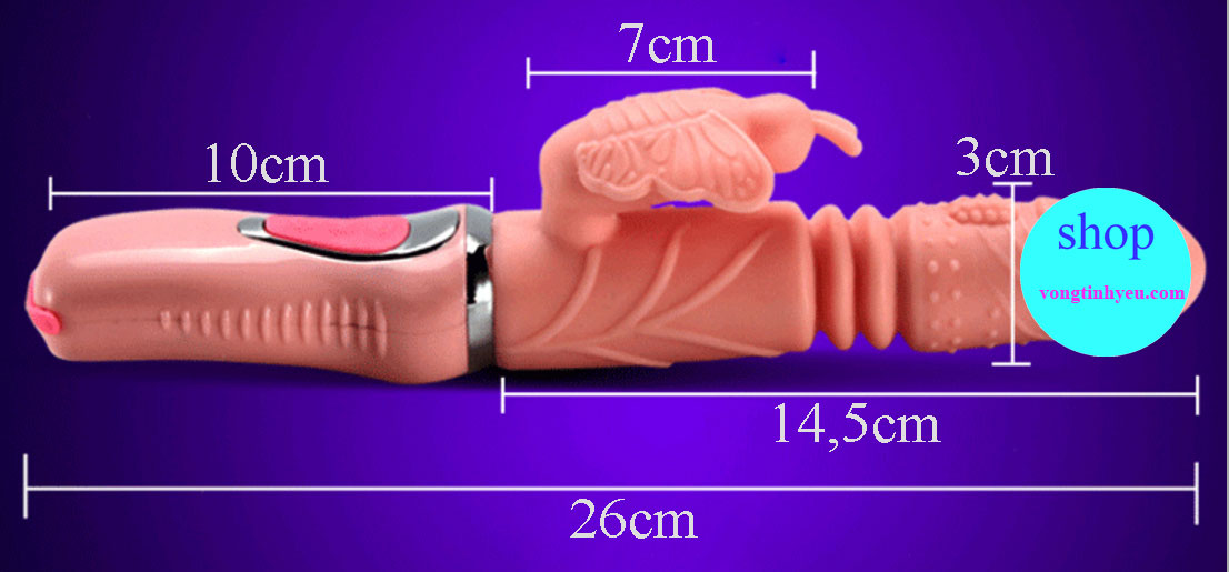 Dương vật tạo nhiệt 40 độ silicon đa chức năng rung thụt xoay thật