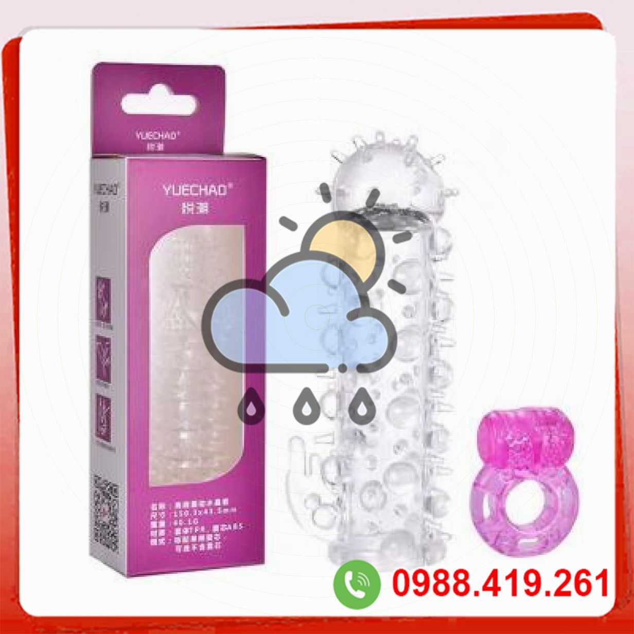 Bao đôn dên silicon mềm mịn Yuechao bi gai toàn thân kích thích 