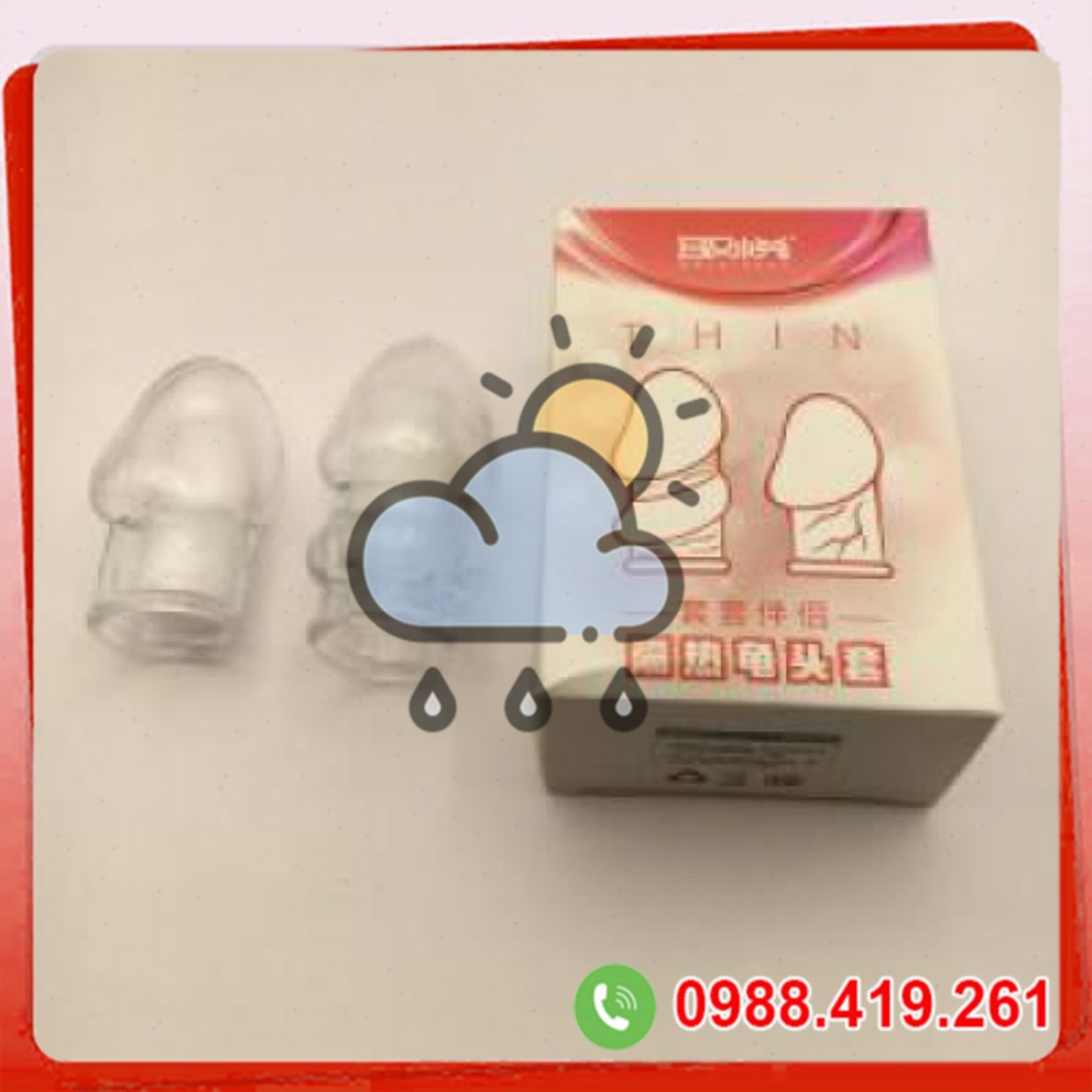 Bộ 2 bao cao su đôn dên khúc đầu trong suốt silicon cao cấp tăng khoái cảm nam 