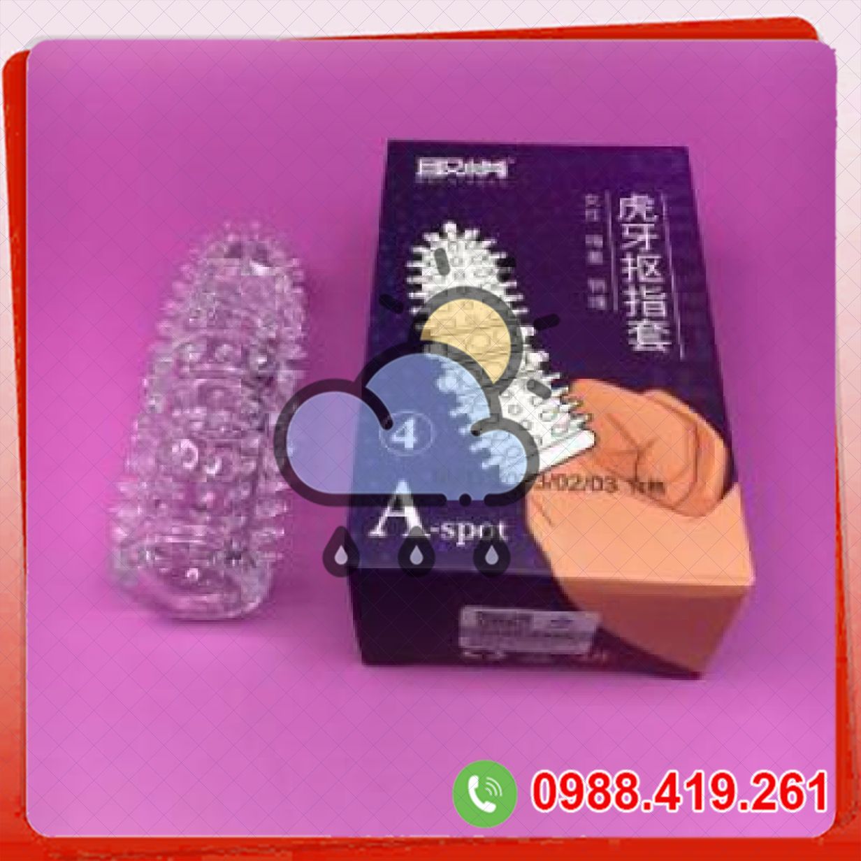 Bao cao su đôn dên ngón tay A-spot silicon mềm mại tăng khoái cảm 