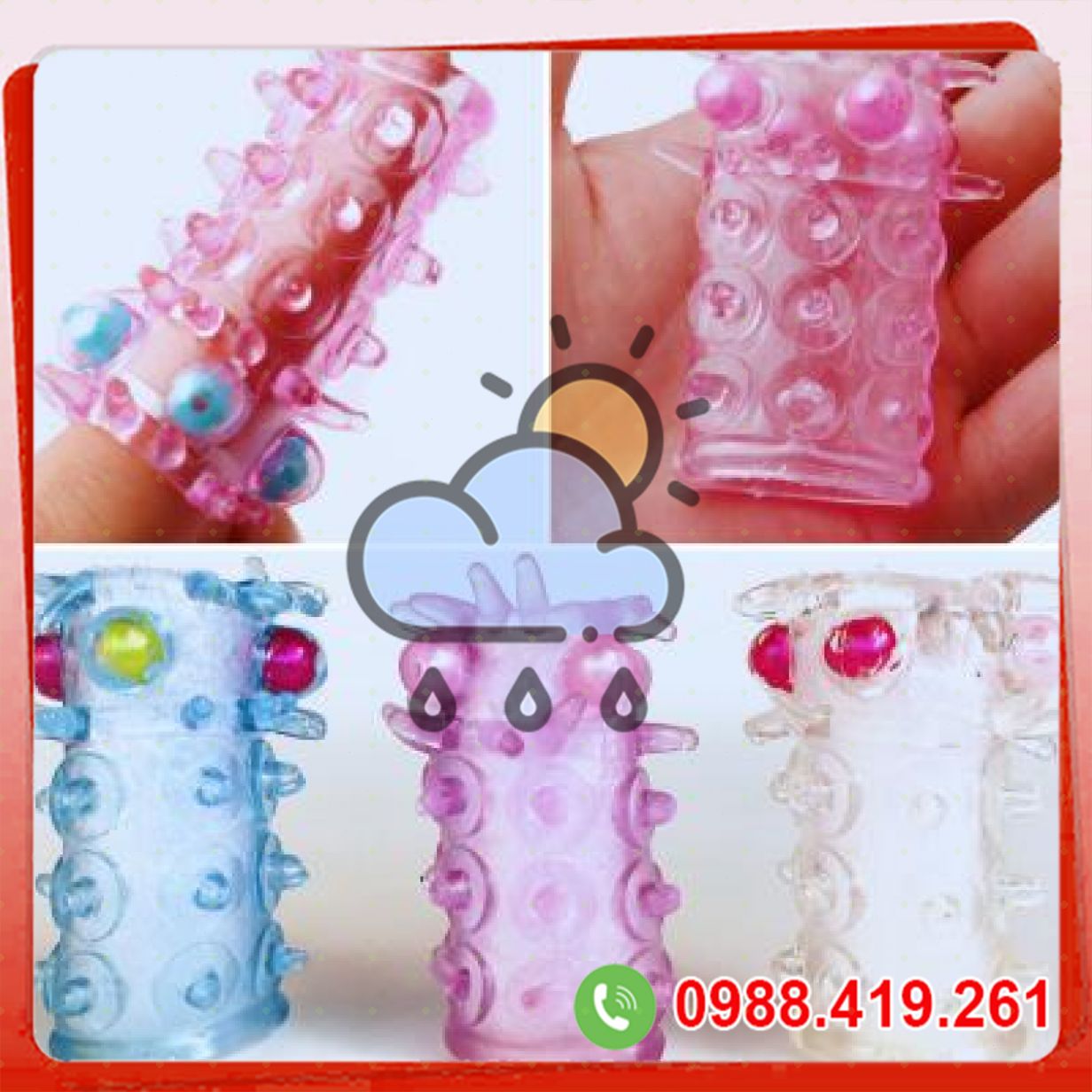 Bao đôn khúc giữa 4 bi gai silicone y tế tăng khoái cảm chống xuất tinh 