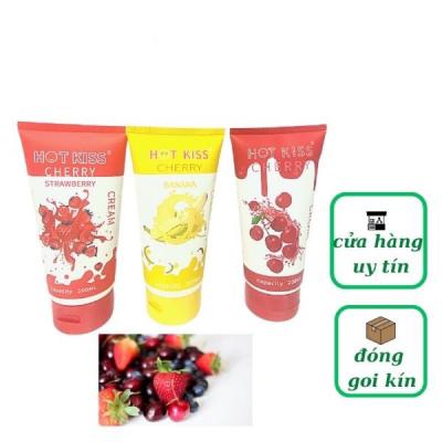 Combo 3 Tuýp gel bôi trơn Hot Kiss hương dâu, chuối, cherry 200ml