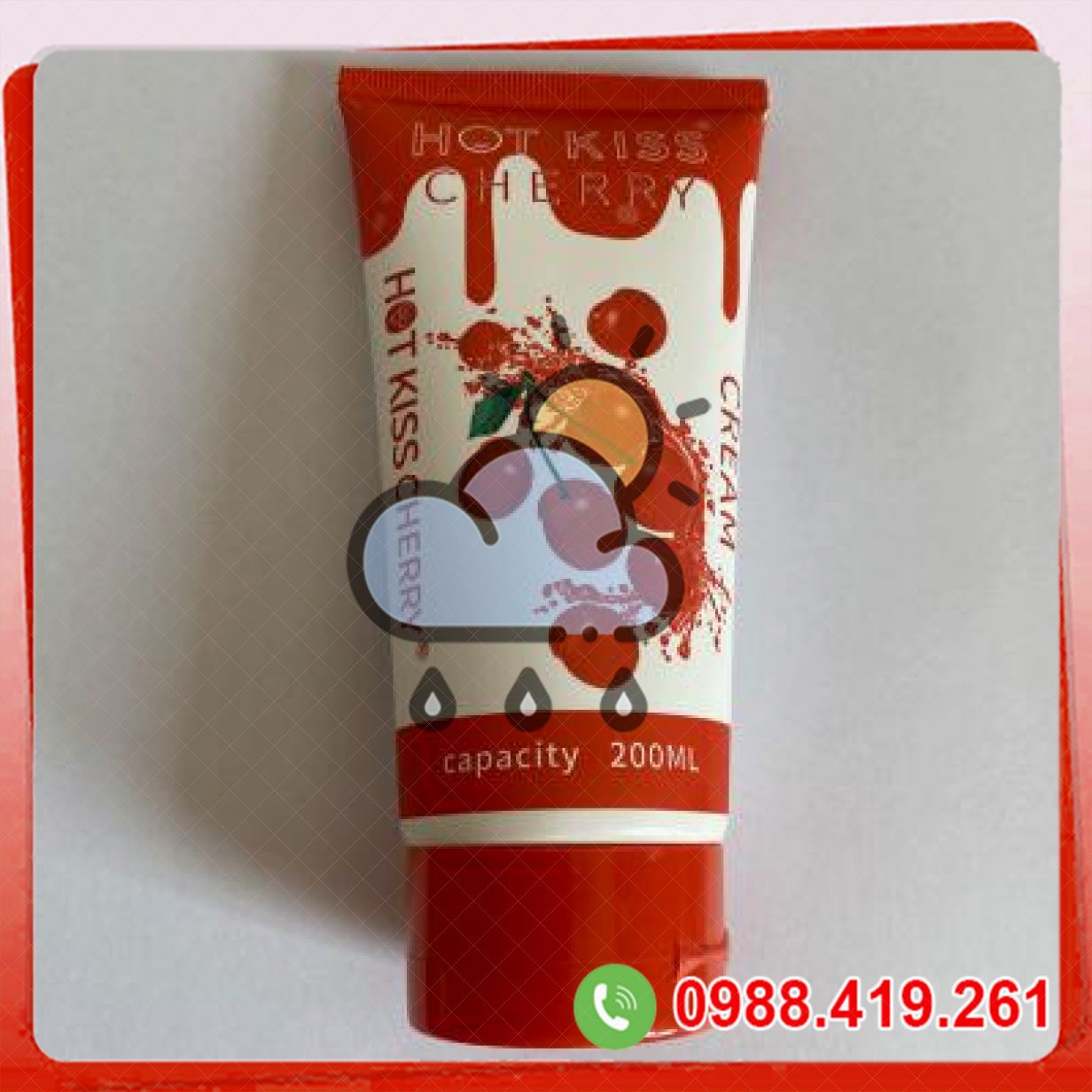 Gel bôi trơn Hot Kiss hương cherry gốc nước 200ml cảm giác tự nhiên 