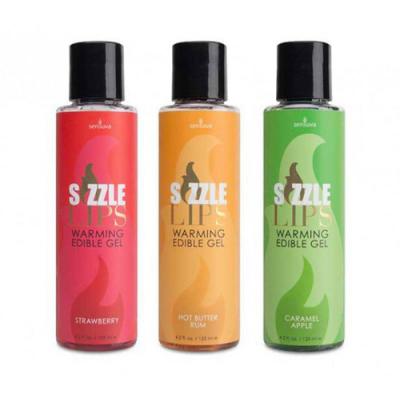 Gel mát xa làm nóng cơ thể nếm được Sensuva Sizzle Lips hương vị dễ chịu 