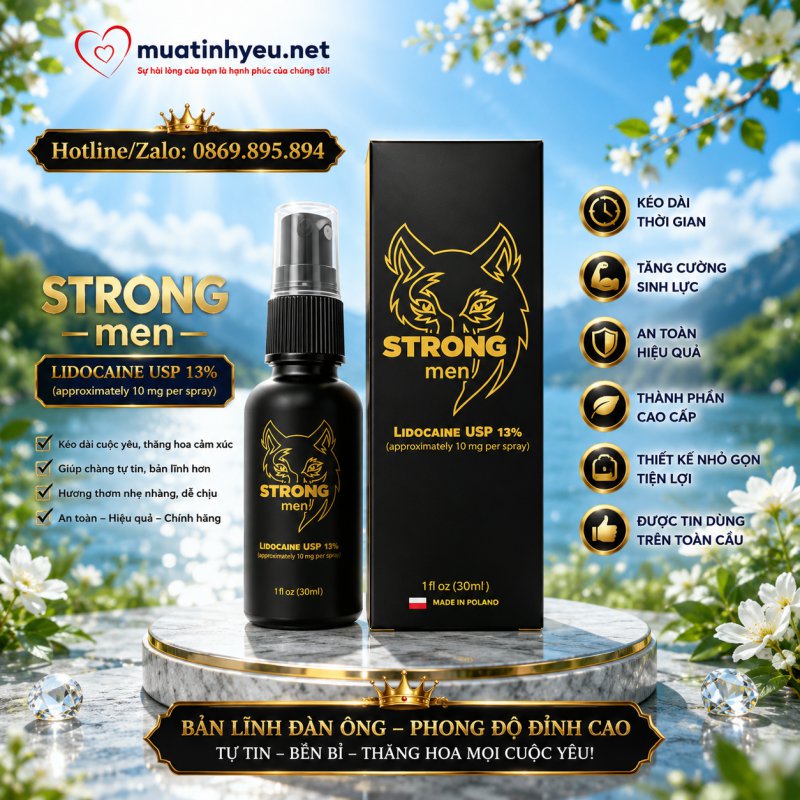 LỌ XỊT CHỐNG XUÂT TINH SỚM STRONG LIDOCAINE NHÂN SÂM