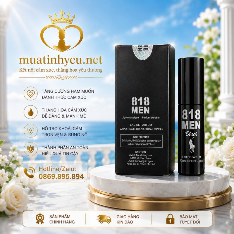 NƯỚC HOA KÍCH THÍCH HƯƠNG THƠM QUYẾN RŨ 818 MEN