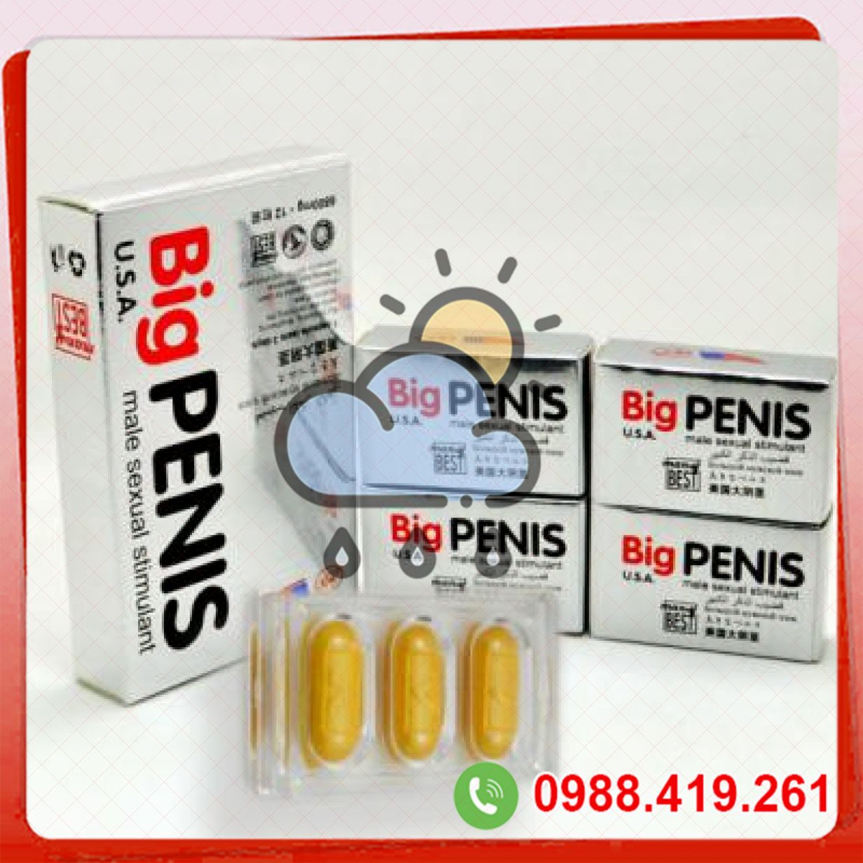 Thuốc cường dương Big Penis 6800mg USA tăng cường sinh lý nam 