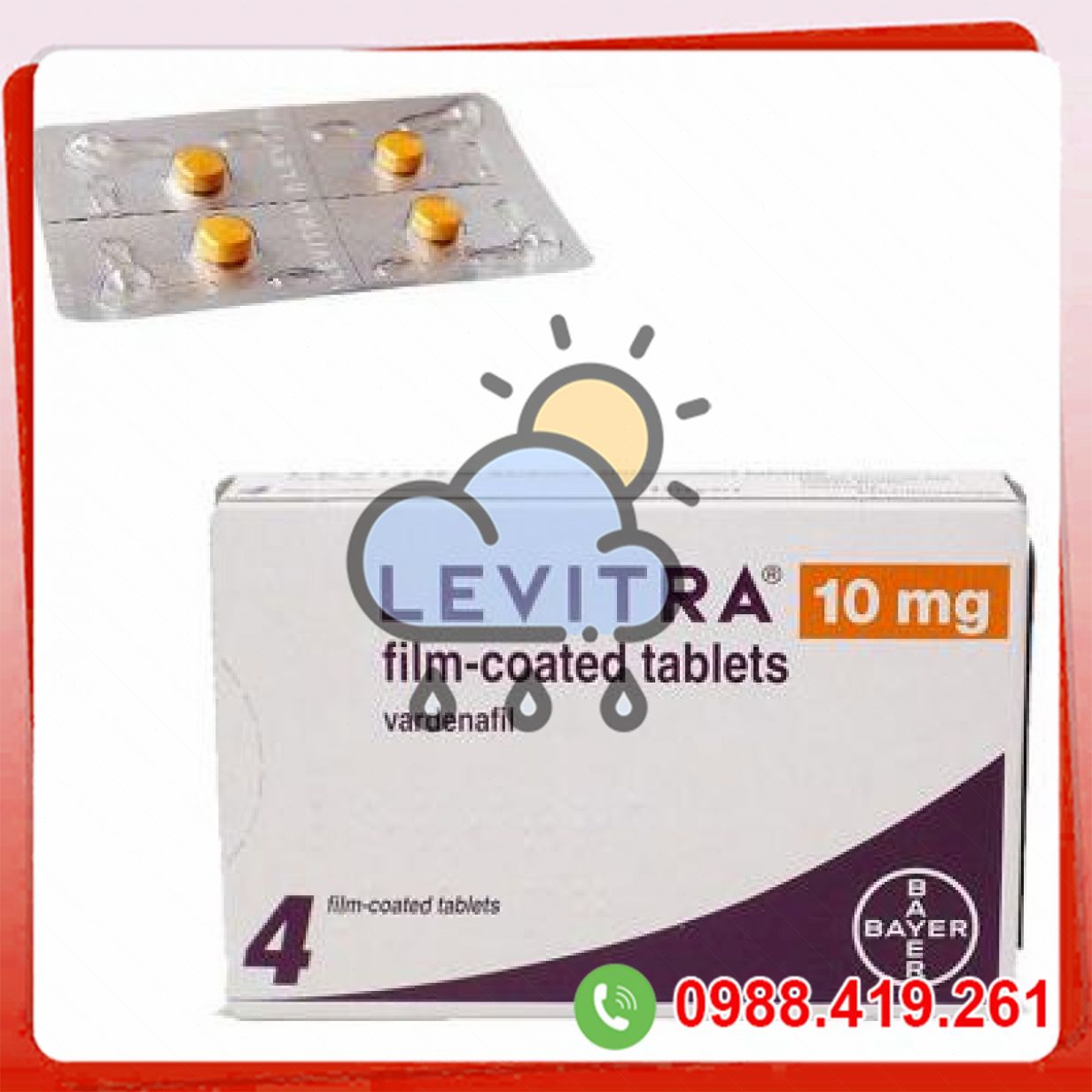 Thuốc cường dương Levitra 10mg điều trị rối loạn cương dương hiệu quả 
