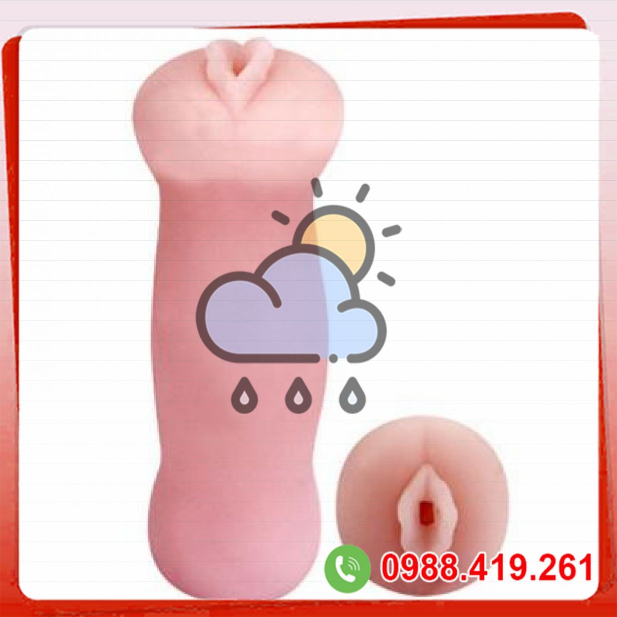 Âm đạo giả cầm tay silicon trần mềm mại màu da tự nhiên 
