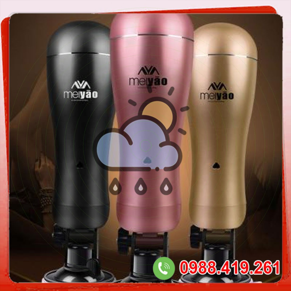 Âm đạo giả cầm tay hít tường Meiyao rung đôi mạnh mẽ thiết kế đẹp 