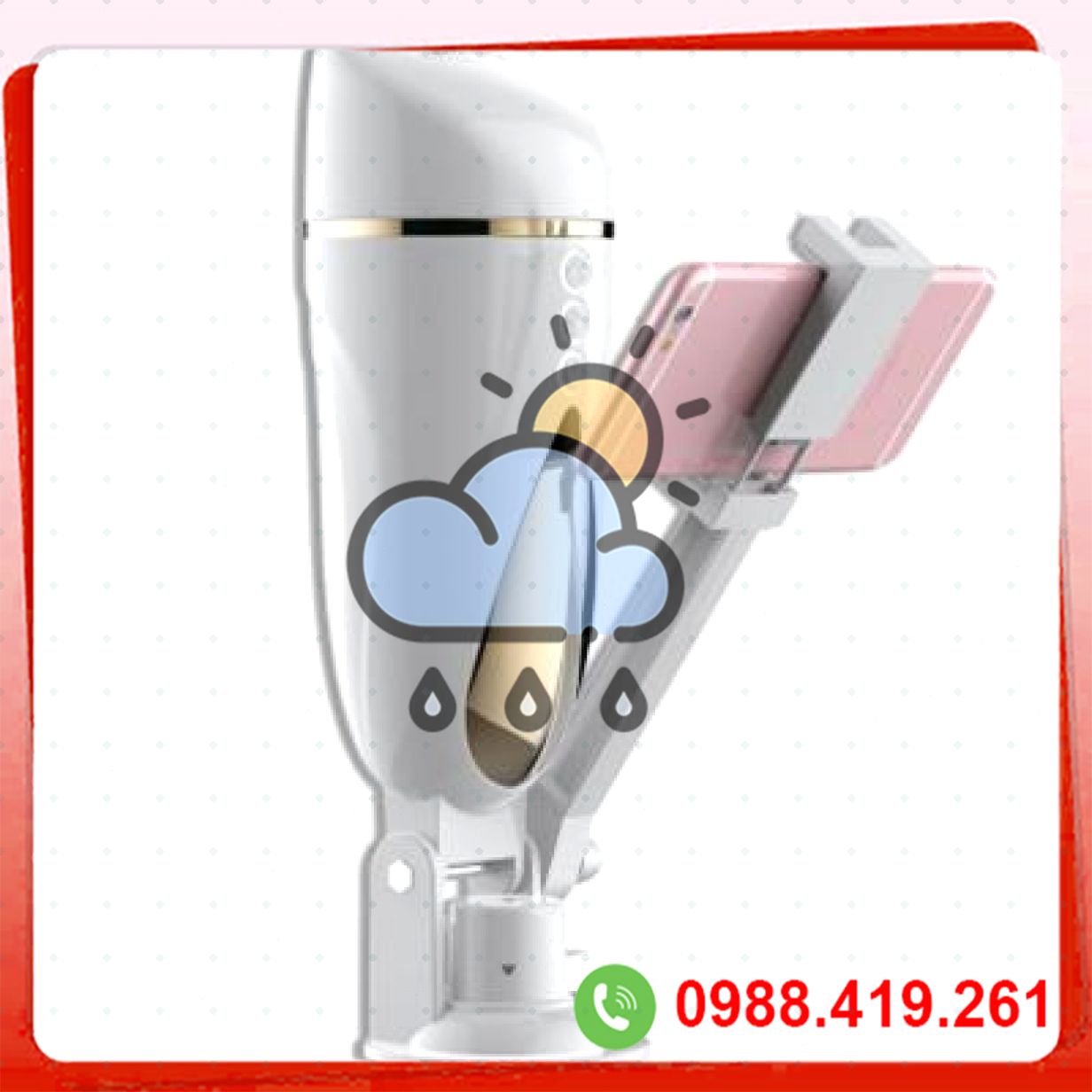 Âm đạo giả hít tường gắn tay điện thoại rung mạnh hiện đại 