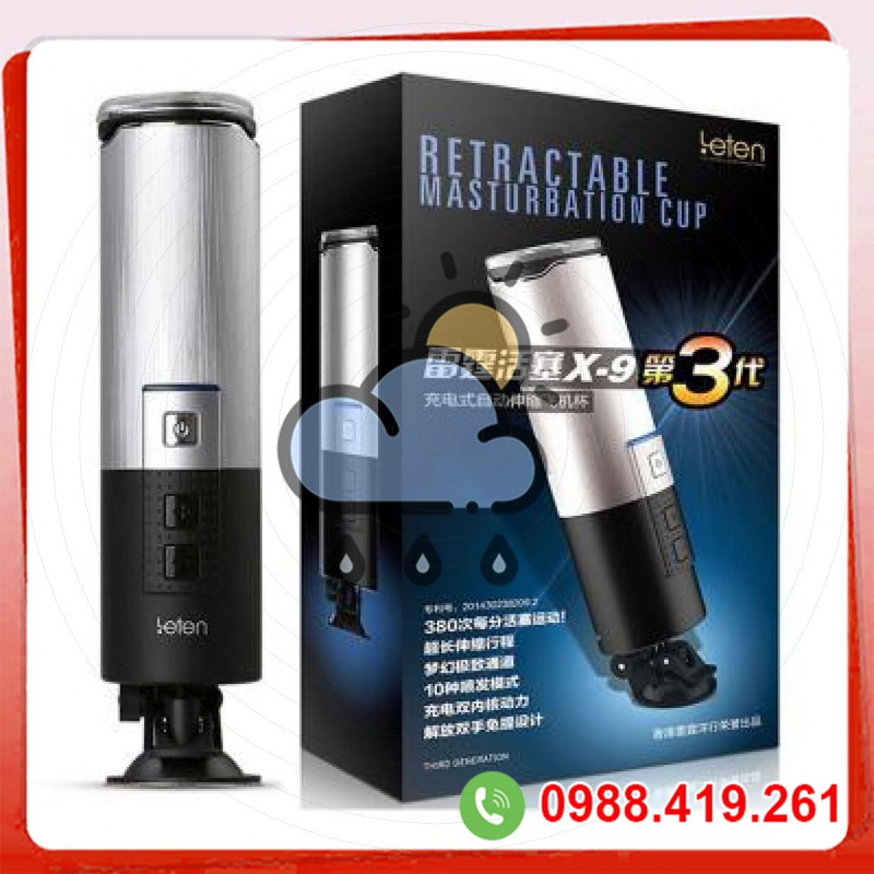 Máy thủ dâm tự động đế gắn tường Leten X9 Telecopic hiện đại 