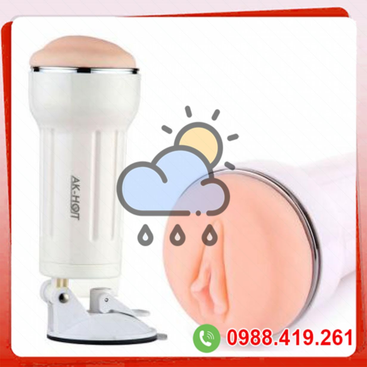 Âm đạo giả hít tường AK đa chế độ rung xoay 150 độ cực phê 