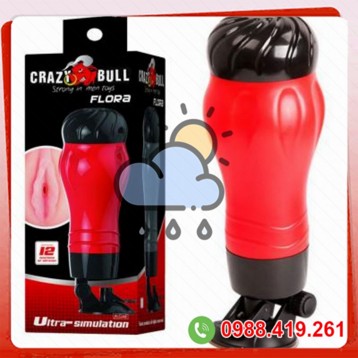 Âm đạo giả Crazy Bull đế xoay 140 độ 12 chế độ rung 