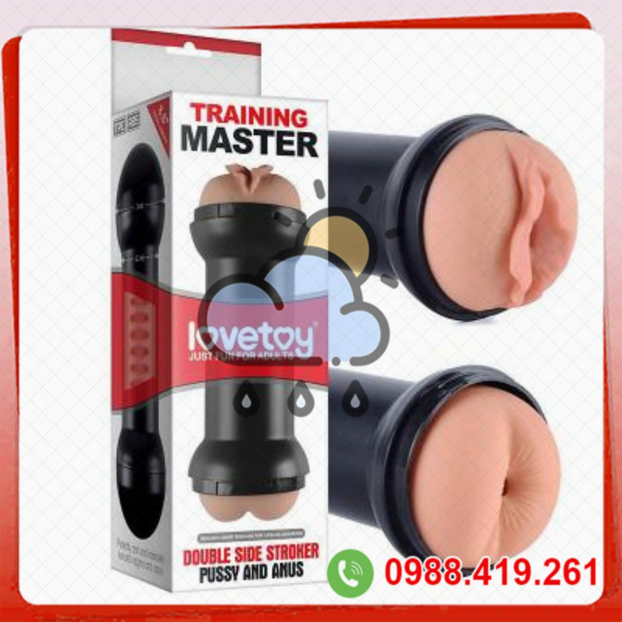 Âm đạo giả silicon 2 đầu Lovetoy cao cấp không rung 