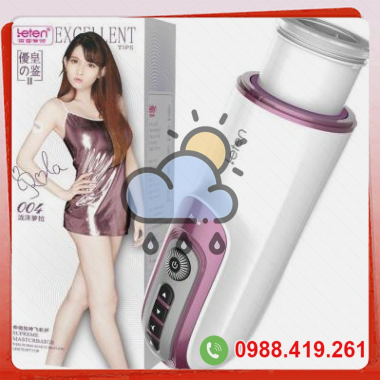 Âm đạo giả rung thụt tự động Leten có âm thanh sưởi ấm cao cấp 