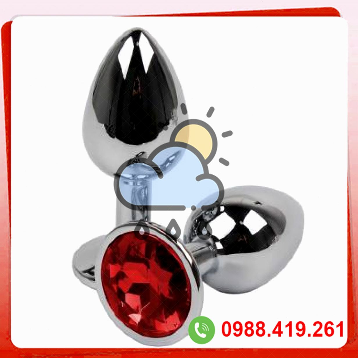 Phích cắm hậu môn inox đính đá phát sáng kích thích massage quyến rũ 