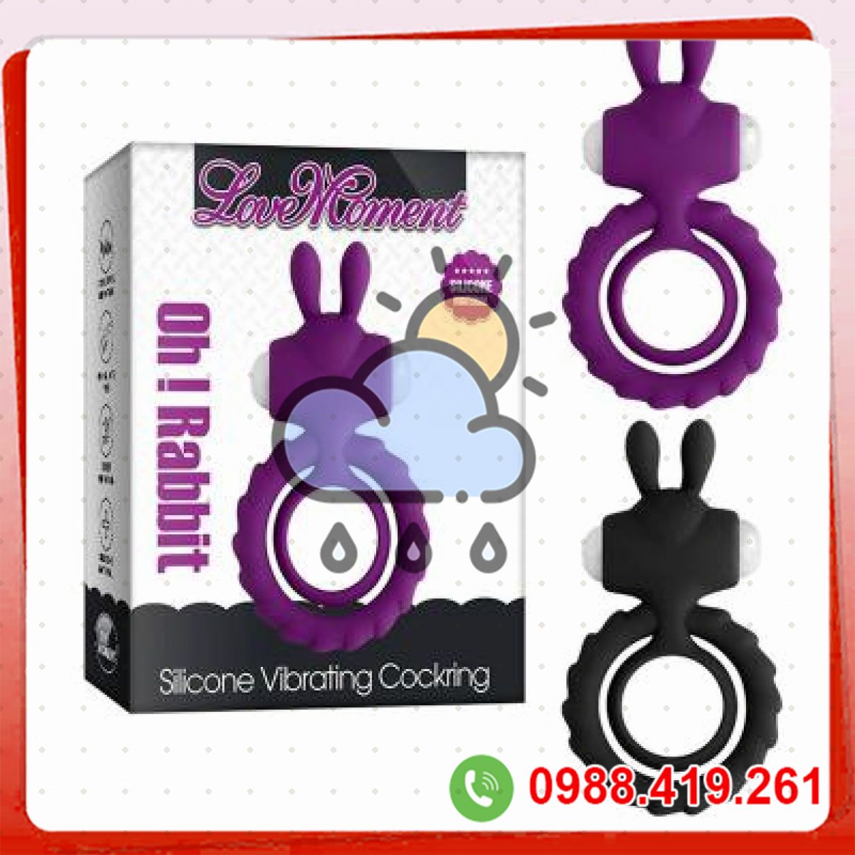 Vòng rung đeo tai thỏ chống xuất tinh sớm nhỏ gọn tiện dụng nam giới 