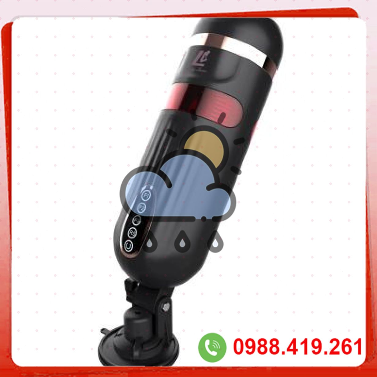 Máy thủ dâm bú mút LC cao cấp rung xoay thụt nhiệt hít tường đa chế độ 