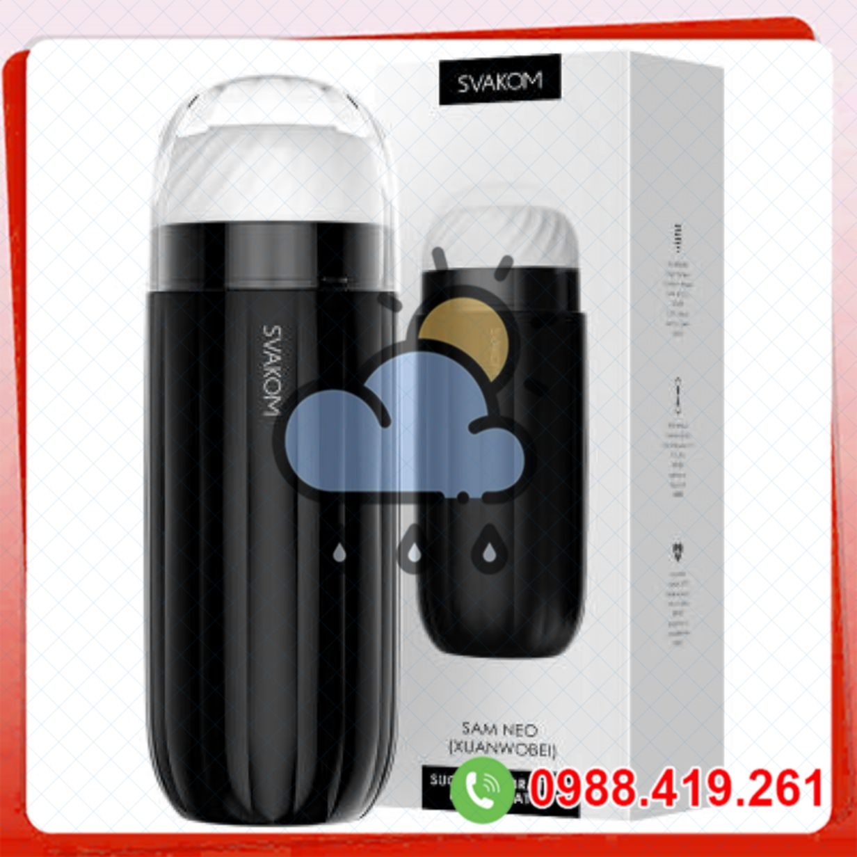 Âm đạo máy bú mút tự động Svakom SAM XUANWOBE sạc USB cao cấp 