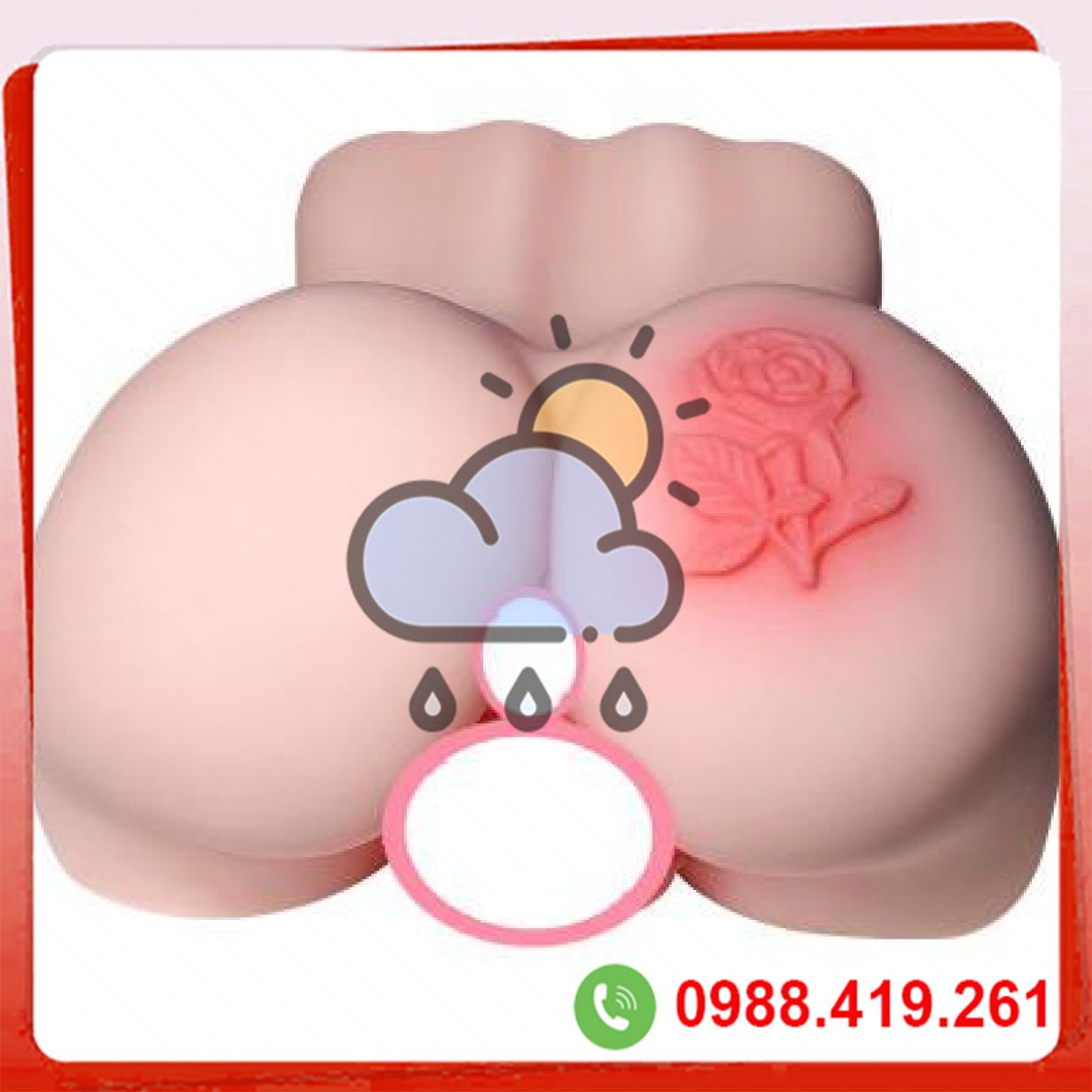 Mông giả silicon nguyên khối hoa hồng 3kg chân thực mềm mại cao cấp 