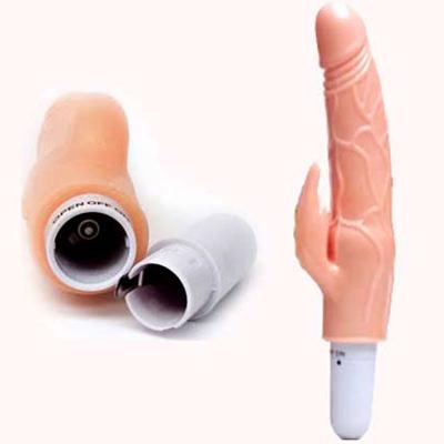 Dương vật giả 1 pin kích thước nhỏ gân nổi rung mạnh 