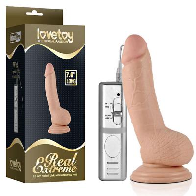 Dương vật giả hít tường silicon mềm mịn siêu rung Lovetoy 7 inch 