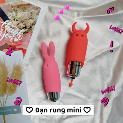 Đạn rung mini cầm tay tai thỏ tai mèo nhỏ gọn tiện dụng 