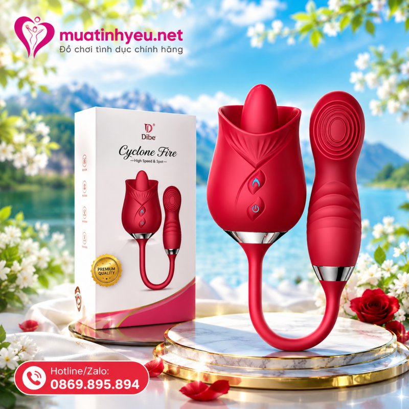 TRỨNG RUNG LƯỠI LIẾM HÌNH HOA HỒNG KÍCH THÍCH