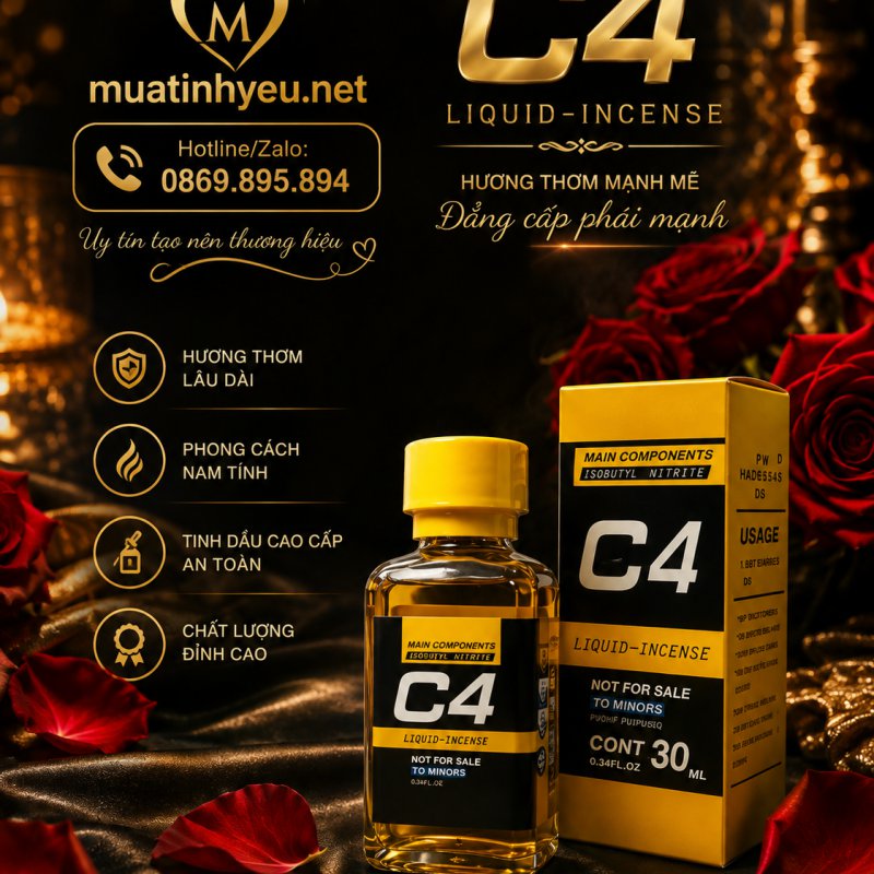 POPPERS C4 VÀNG 30ML PWD MỸ –  THIẾT KẾ NỔI BẬT