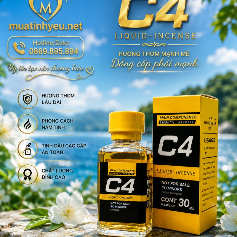 POPPERS C4 VÀNG 30ML PWD MỸ –  THIẾT KẾ NỔI BẬT
