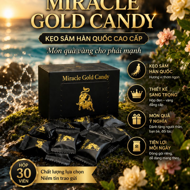 MIRACLE GOLD CANDY – KẸO SÂM HÀN QUỐC CAO CẤP