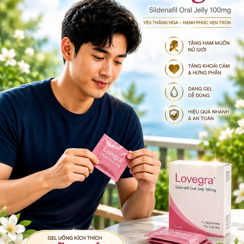 Lovegra 100mg
Lovegra Oral Jelly
Sildenafil Oral Jelly 100mg
Lovegra 100mg chính hãng