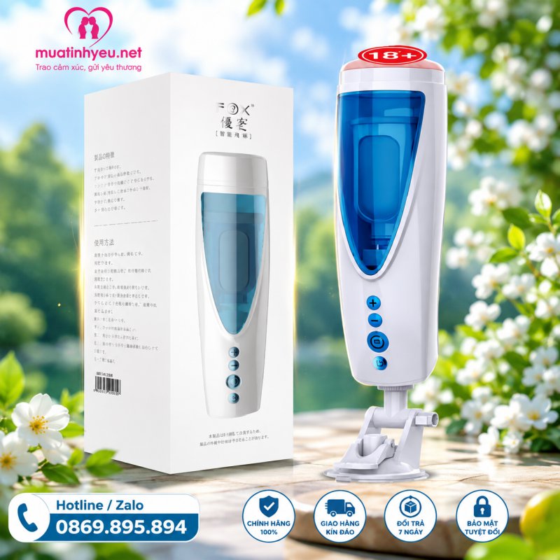 FOX10 - ÂM ĐẠO GIẢ GẮN TƯỜNG TỰ ĐỘNG RUNG THỤT XOAY CAO CẤP